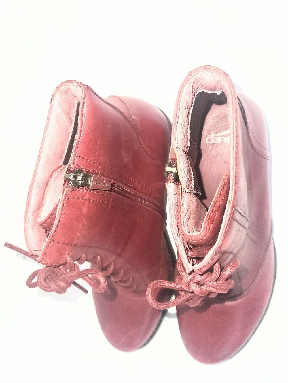 Dansko Ames Red Leather Ankle Boot Casual Combat Boot Size 39 Or 8.5 - 9 US - Picture 8 of 16